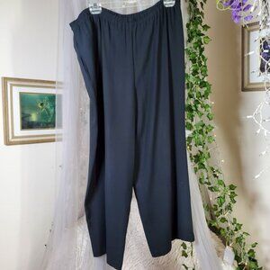 Eileen Fisher Silk Georgette Pull On Wide Leg Crop Pant Flowy Pockets Size M